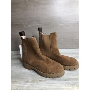 Pajar Shearling Lined Boots Light Brown Tan Suede Women’s Size 7 chunky heel